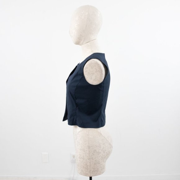 Oscar de la Renta RTW 4 Navy Blue Tailored Tank - Picture 5 of 8